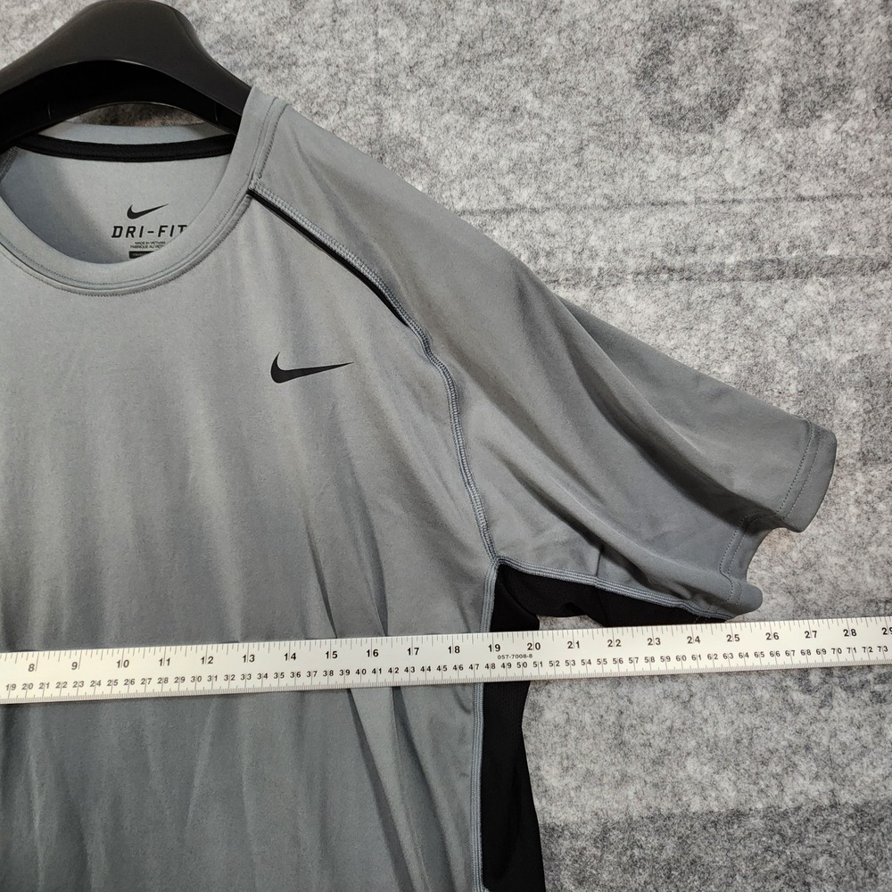 Nike Sweatshirt Mens Size L Gray Dry Fit Short Sleeve - Picture 5 of 8
